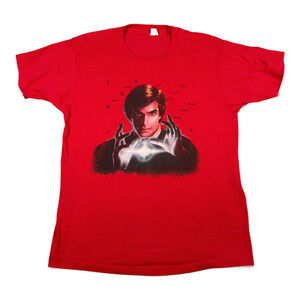 Vintage David Copperfield Shirt Adult MEDIUM Red Magic Show Screen Stars USA 80s